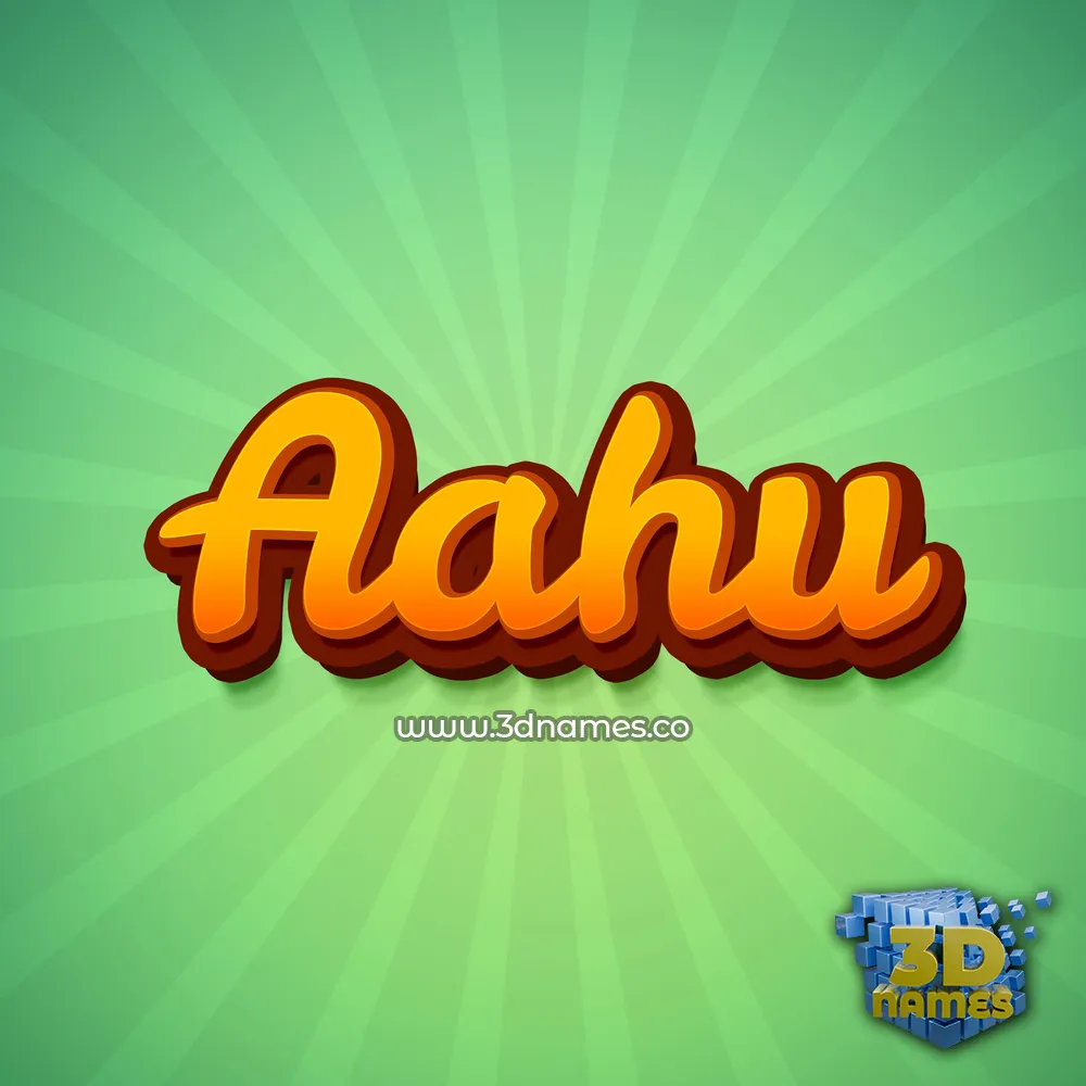 aahu in Green Rays style - 3D name wallpaper