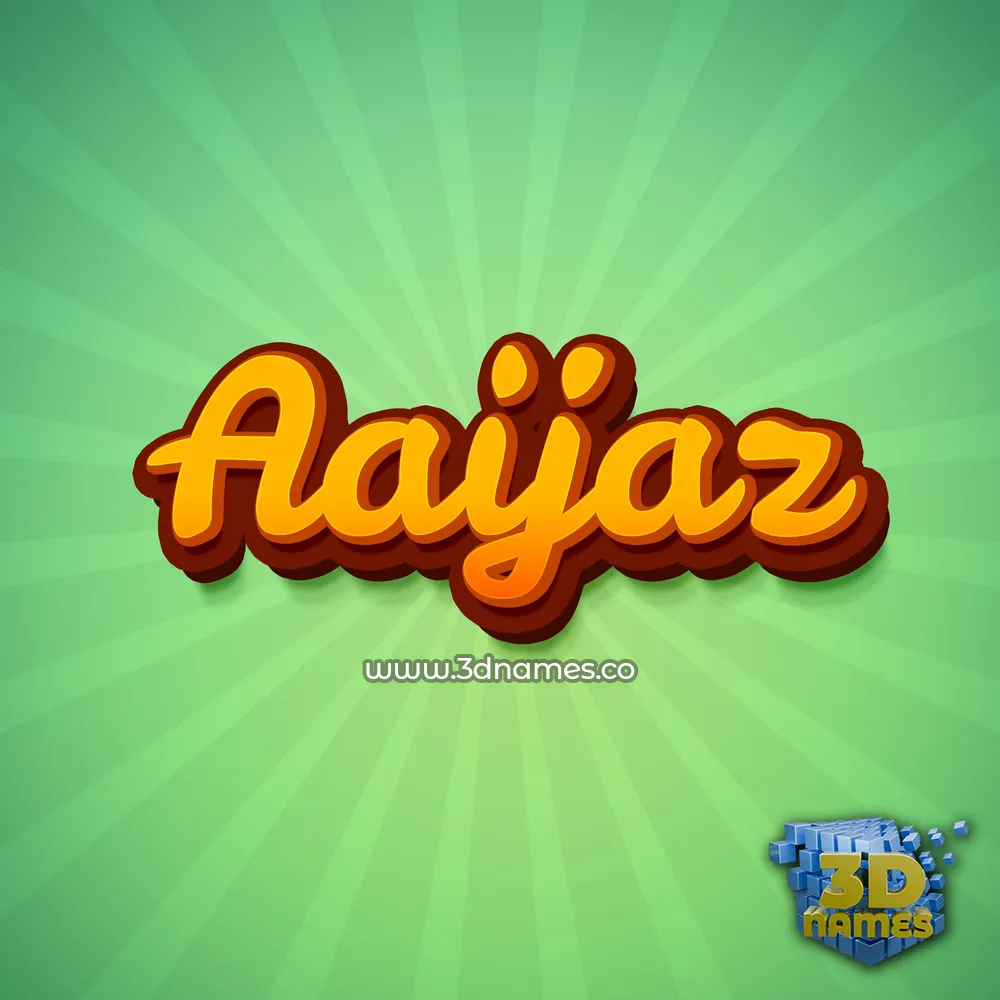 aaijaz in Green Rays style - 3D name wallpaper