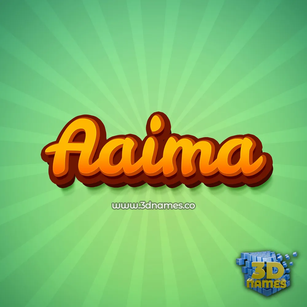 aaima in Green Rays style - 3D name wallpaper