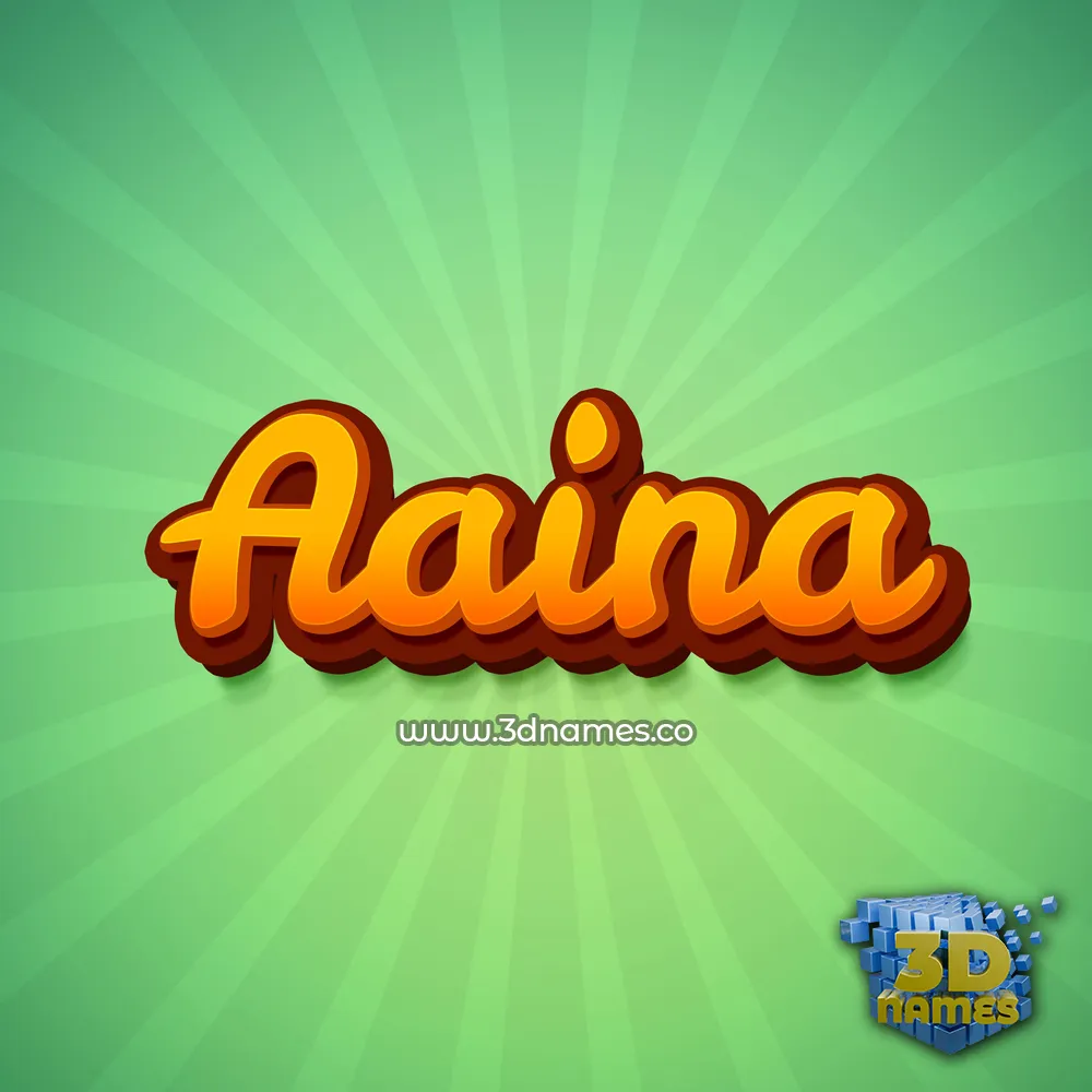 aaina in Green Rays style - 3D name wallpaper