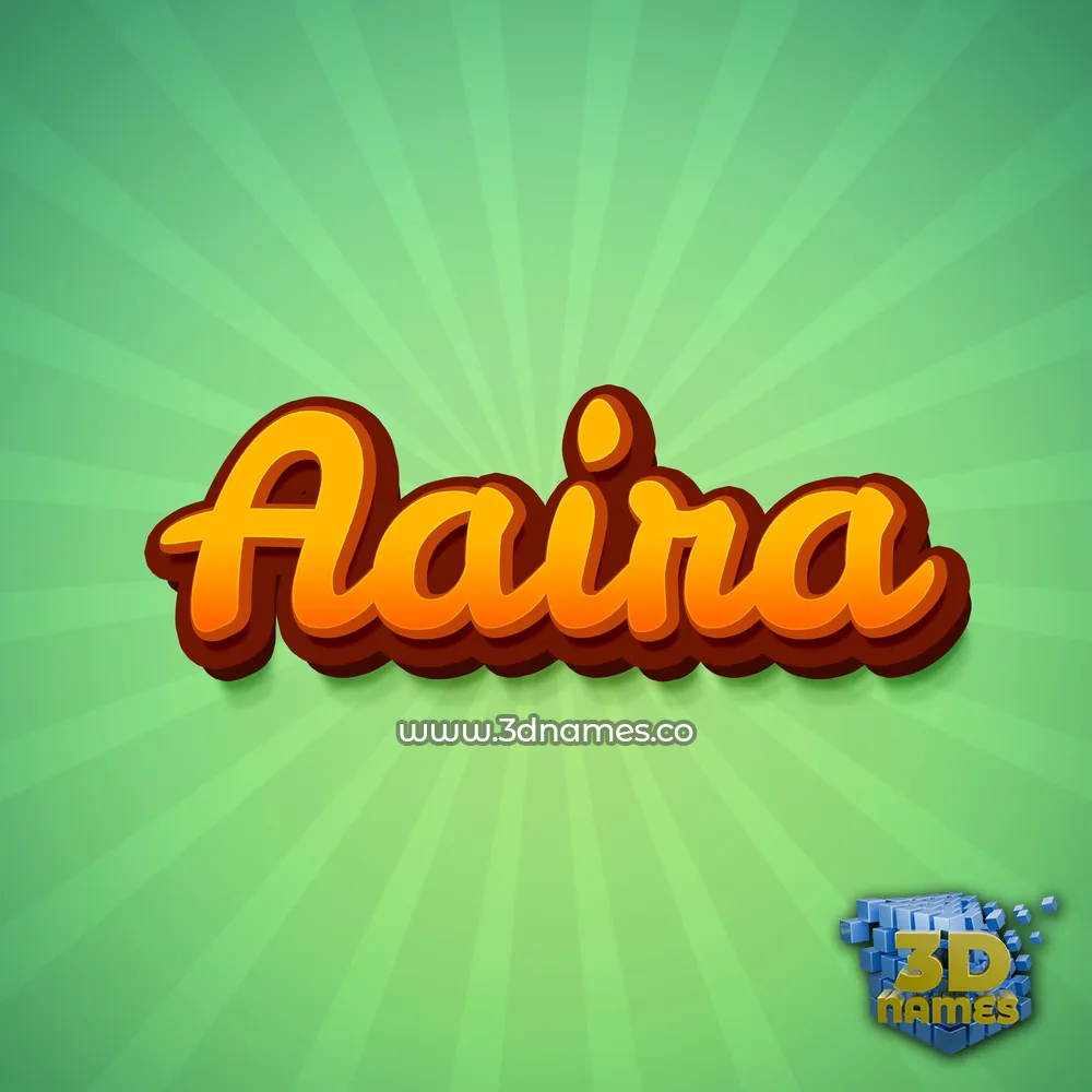 aaira in Green Rays style - 3D name wallpaper