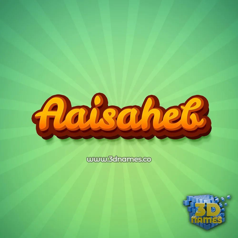 aaisaheb in Green Rays style - 3D name wallpaper