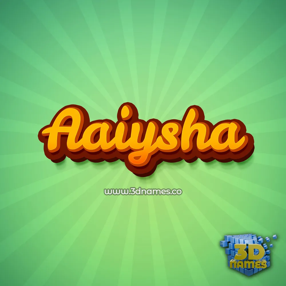 aaiysha in Green Rays style - 3D name wallpaper