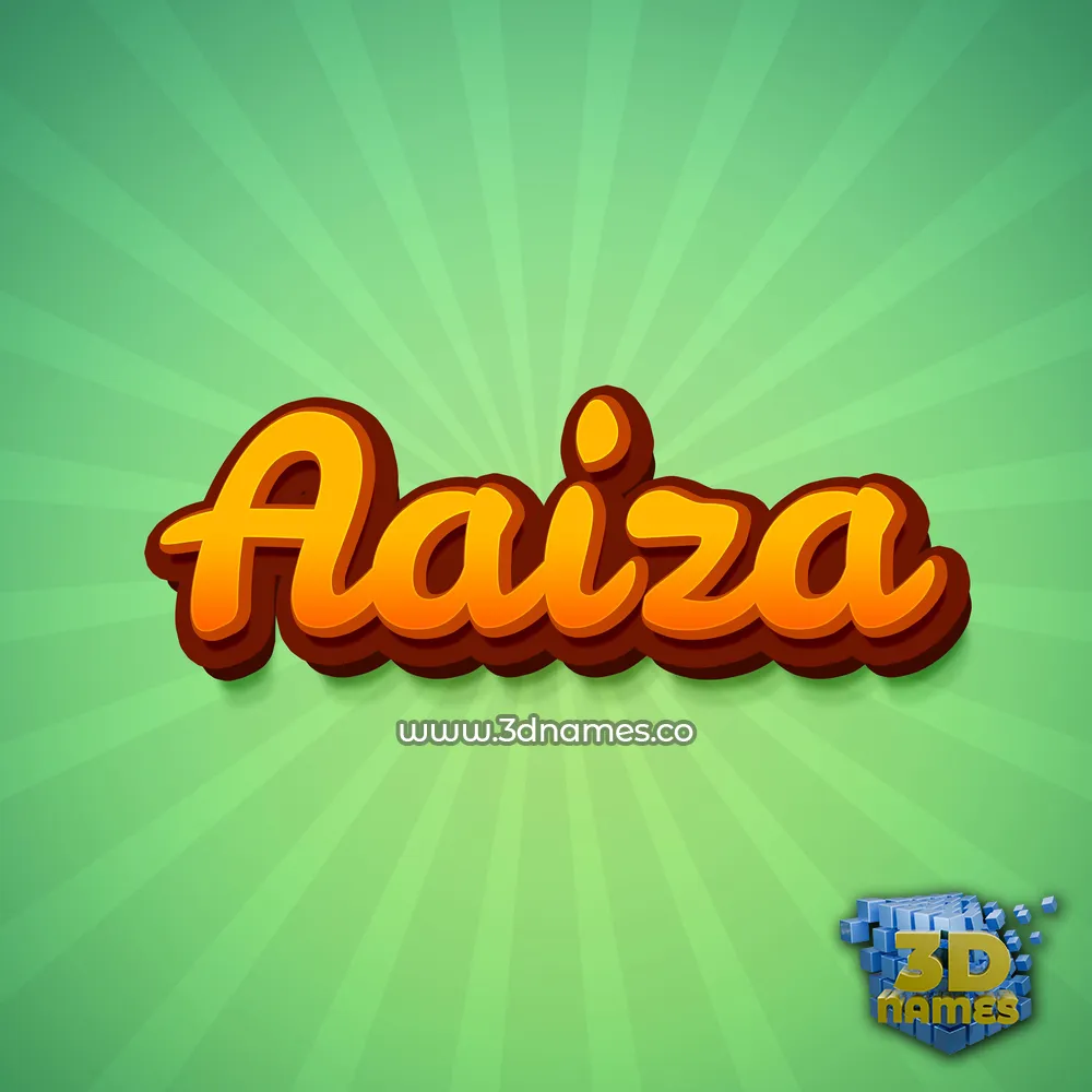 aaiza in Green Rays style - 3D name wallpaper