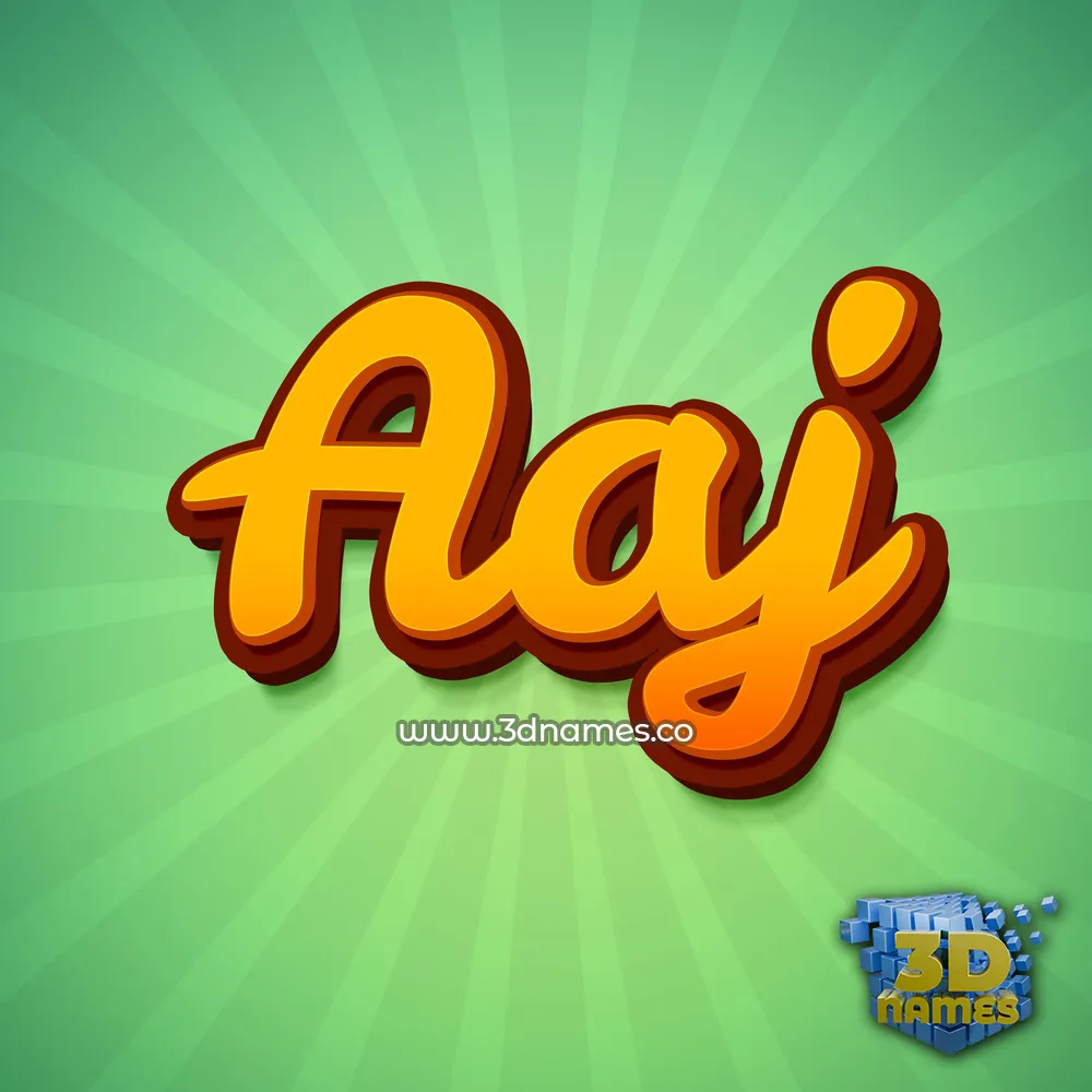 aaj in Green Rays style - 3D name wallpaper