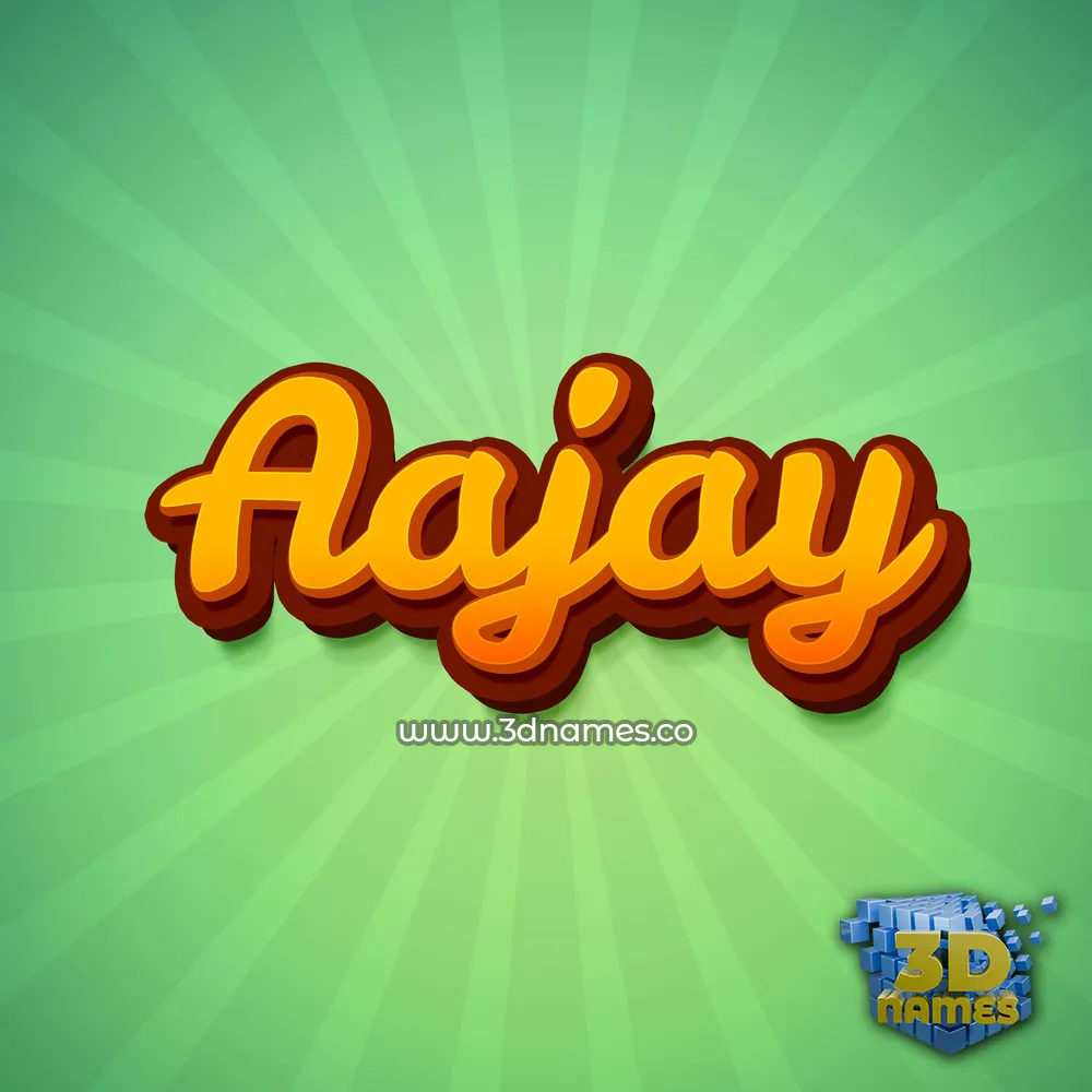 aajay in Green Rays style - 3D name wallpaper