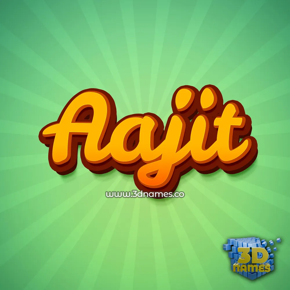 aajit in Green Rays style - 3D name wallpaper