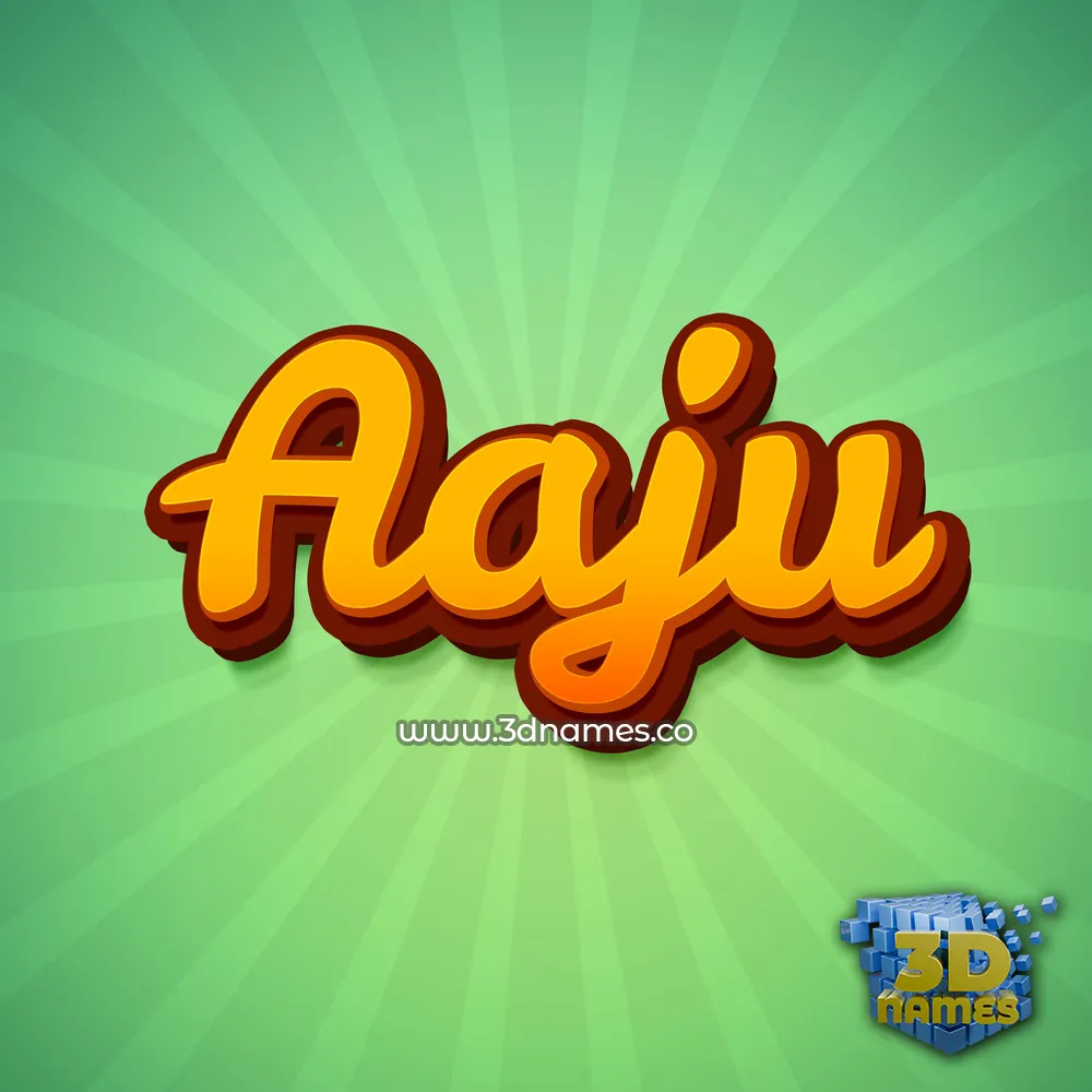 aaju in Green Rays style - 3D name wallpaper