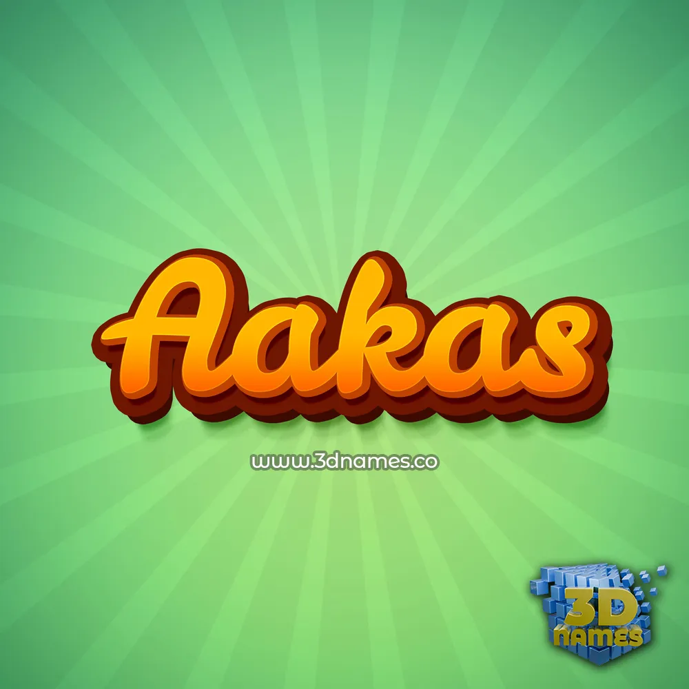 aakas in Green Rays style - 3D name wallpaper