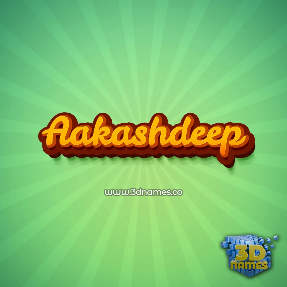 aakashdeep in Green Rays style - 3D name wallpaper