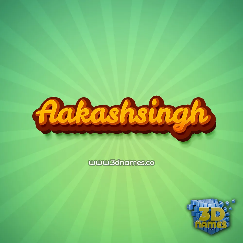 aakashsingh in Green Rays style - 3D name wallpaper