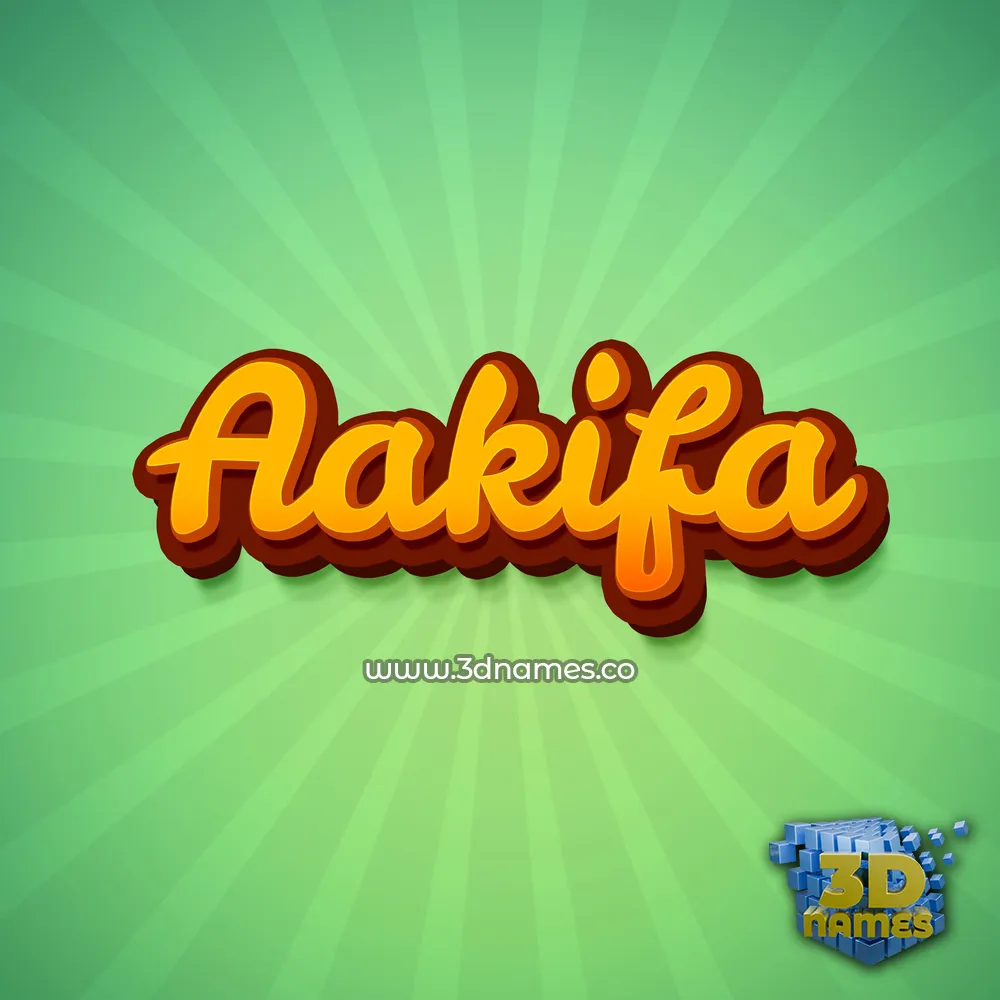 aakifa in Green Rays style - 3D name wallpaper