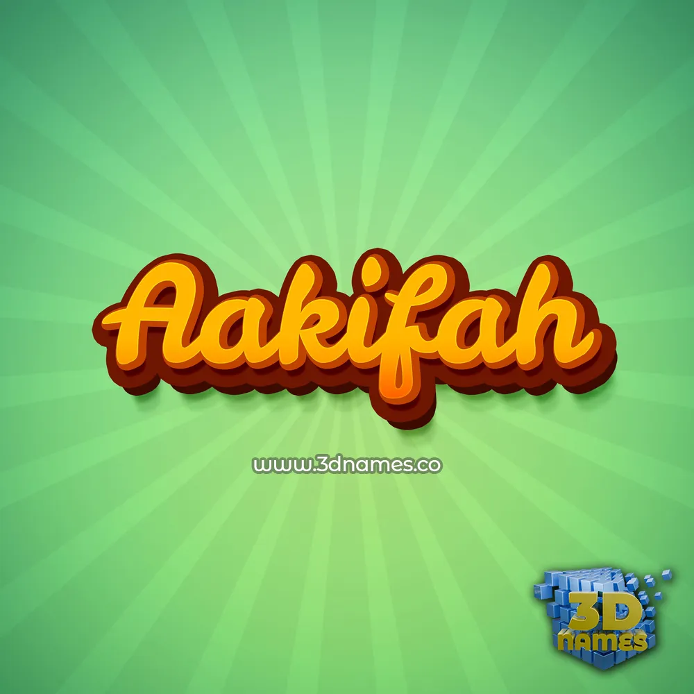 aakifah in Green Rays style - 3D name wallpaper