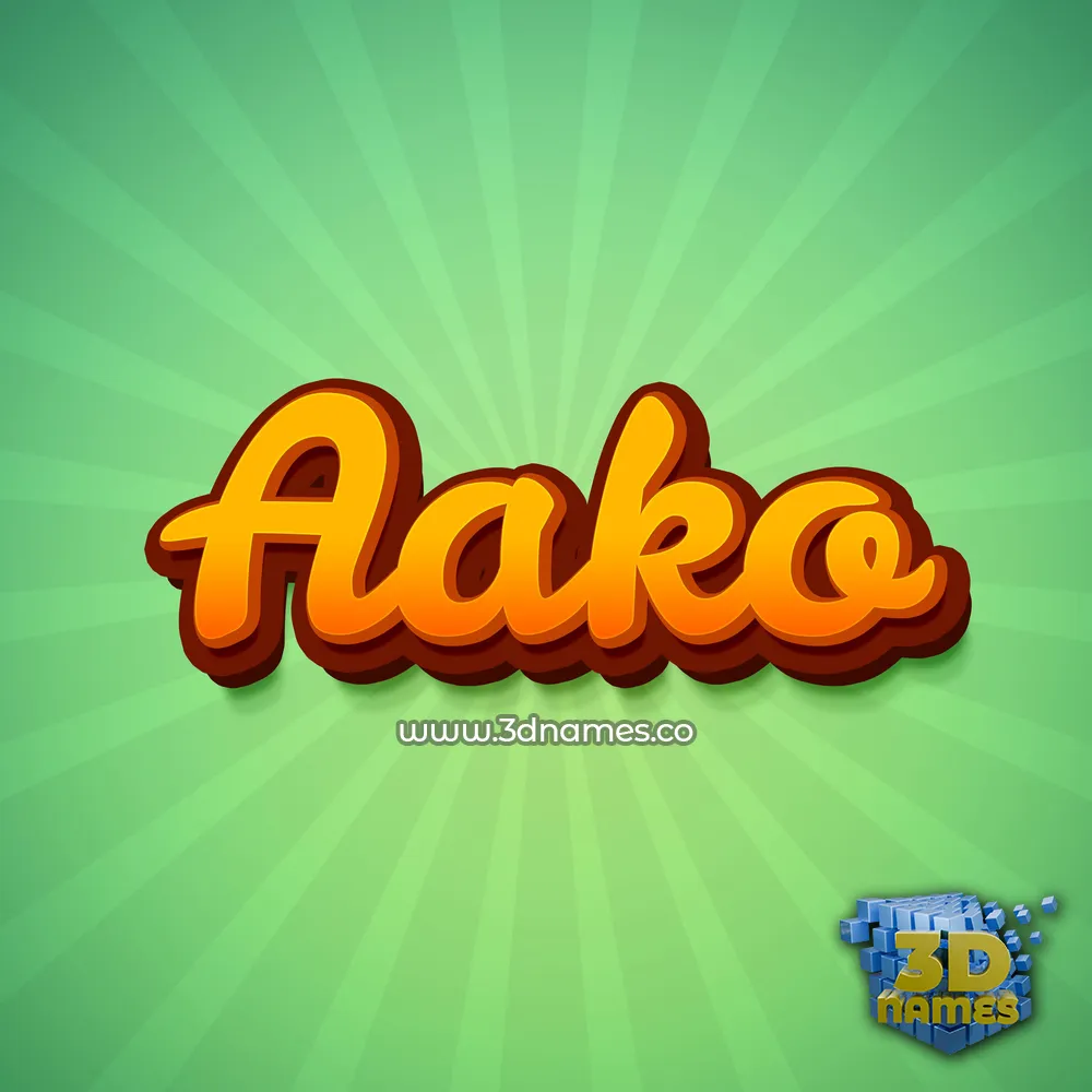 aako in Green Rays style - 3D name wallpaper