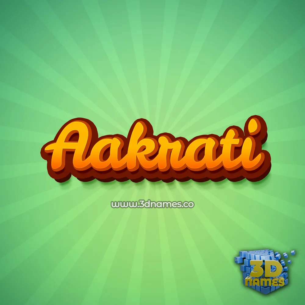 aakrati in Green Rays style - 3D name wallpaper