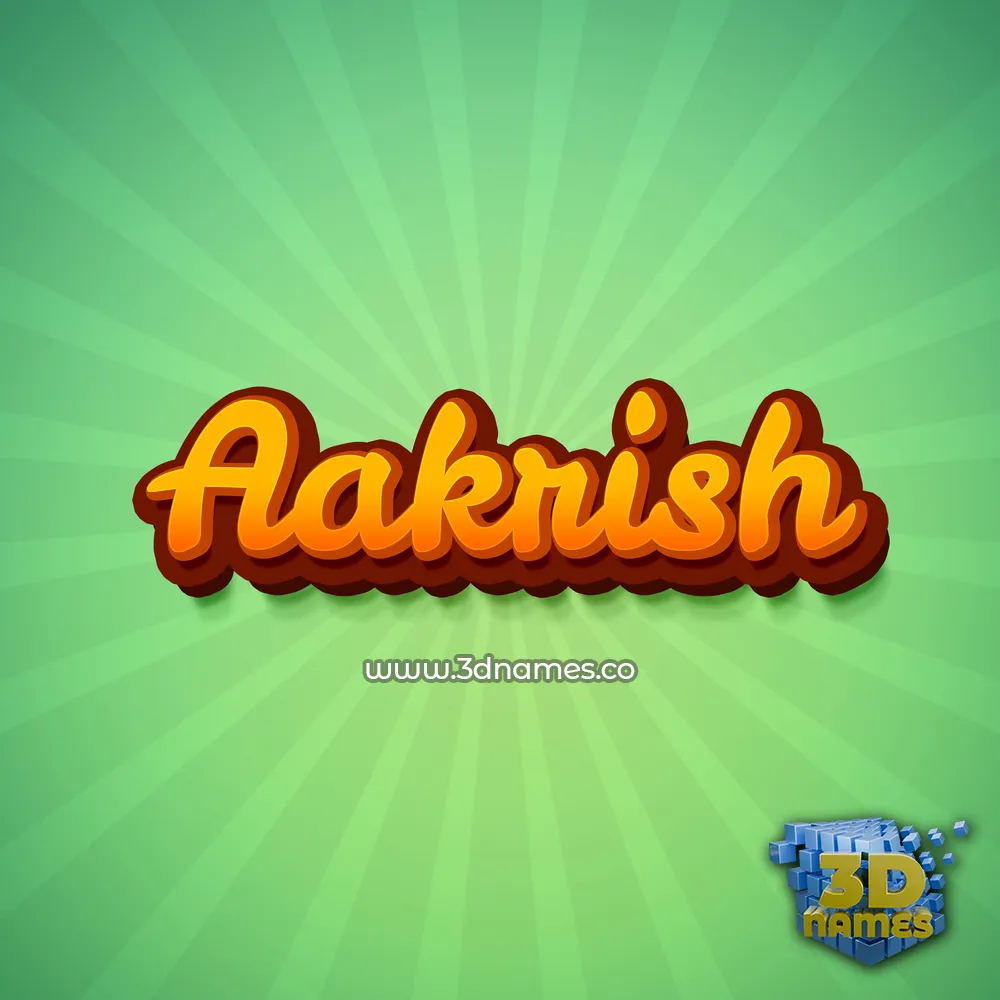 aakrish in Green Rays style - 3D name wallpaper