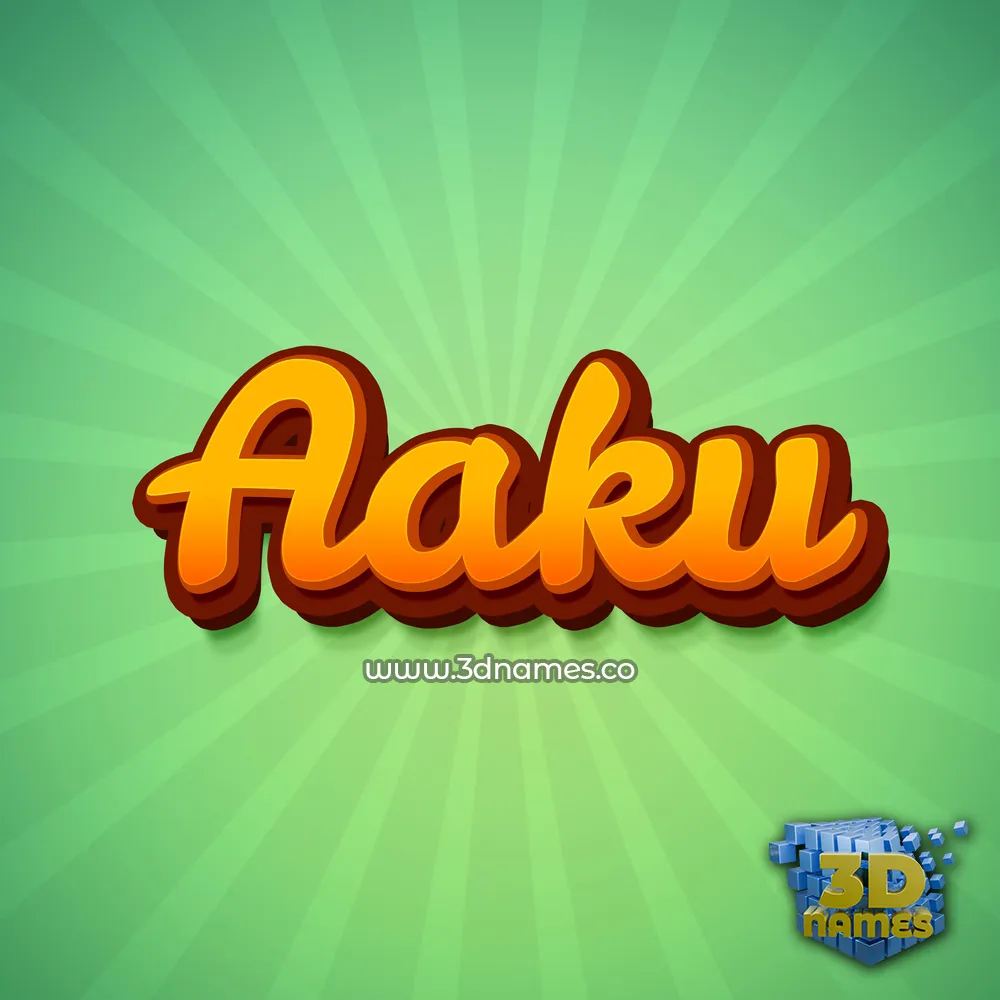 aaku in Green Rays style - 3D name wallpaper