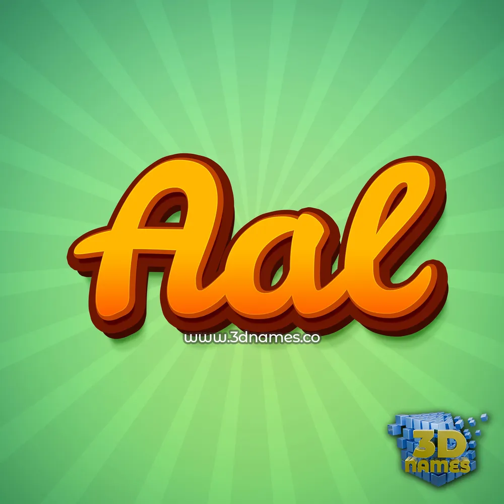 aal in Green Rays style - 3D name wallpaper