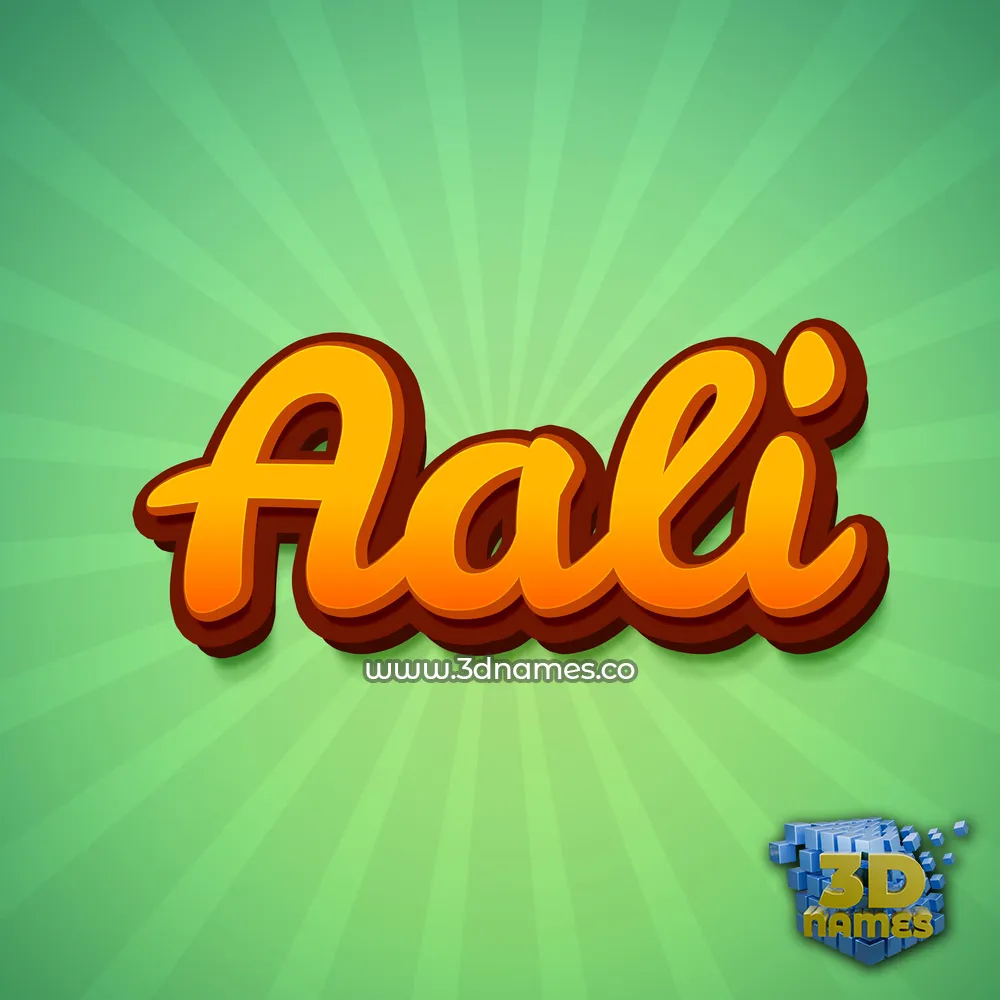 aali in Green Rays style - 3D name wallpaper