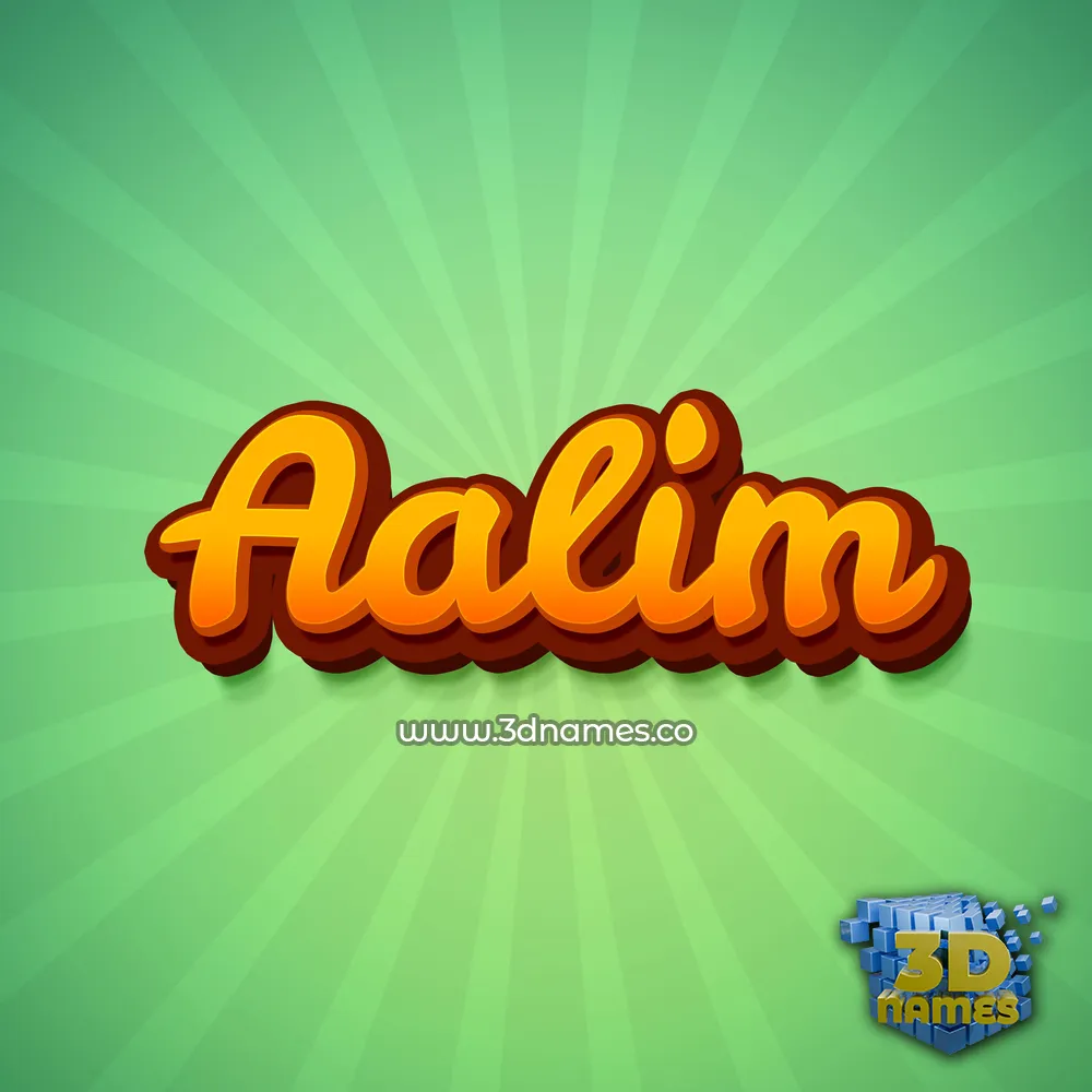 aalim in Green Rays style - 3D name wallpaper