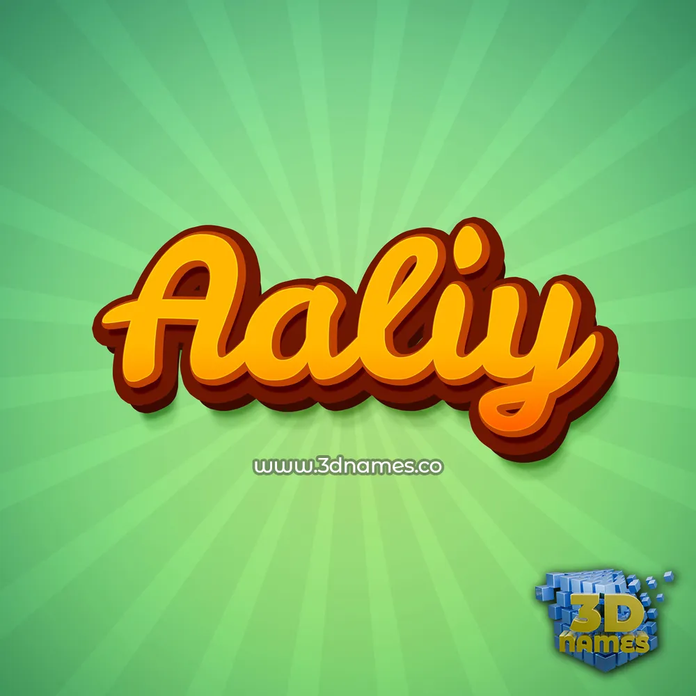 aaliy in Green Rays style - 3D name wallpaper