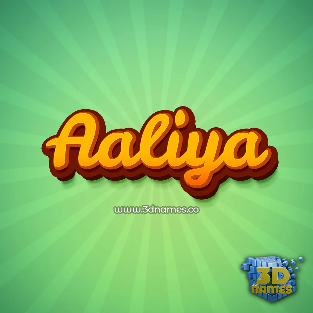 aaliya in Green Rays style - 3D name wallpaper