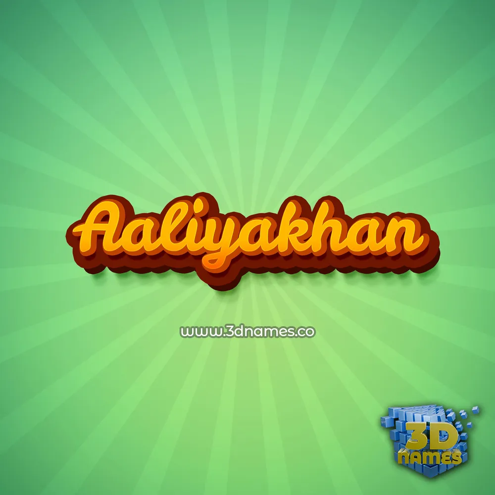 aaliyakhan in Green Rays style - 3D name wallpaper