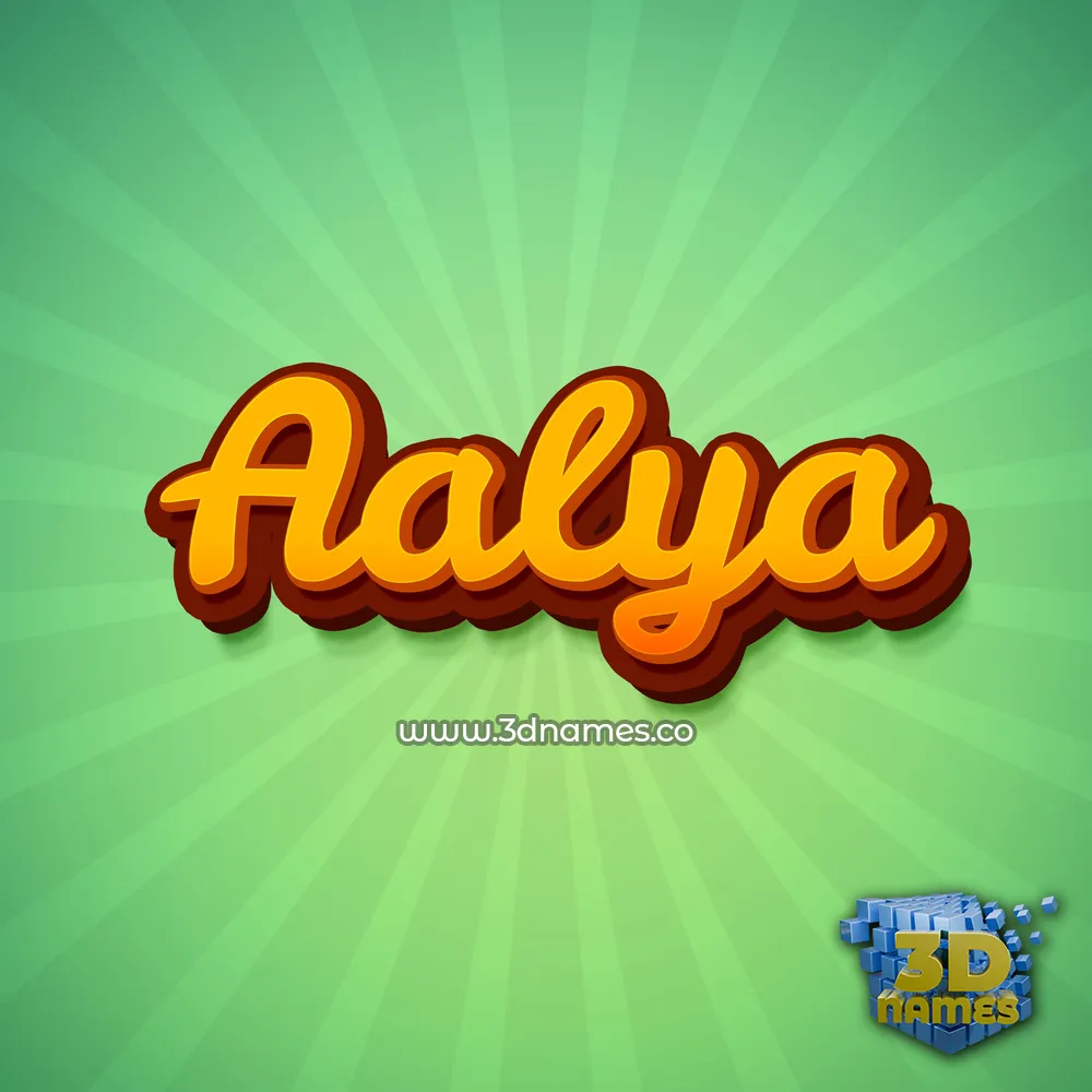 aalya in Green Rays style - 3D name wallpaper