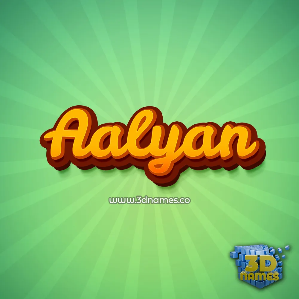 aalyan in Green Rays style - 3D name wallpaper