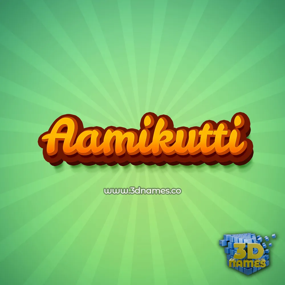 aamikutti in Green Rays style - 3D name wallpaper