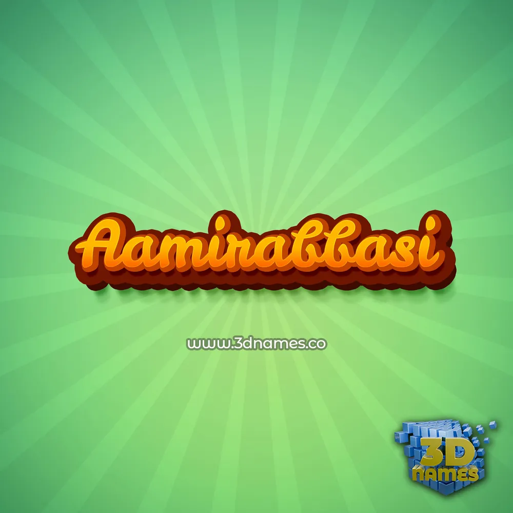 aamirabbasi in Green Rays style - 3D name wallpaper
