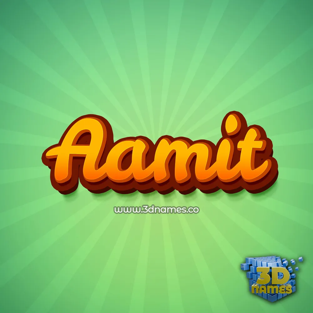 aamit in Green Rays style - 3D name wallpaper