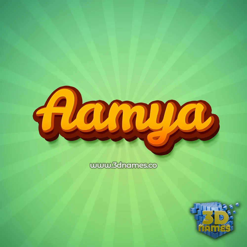 aamya in Green Rays style - 3D name wallpaper