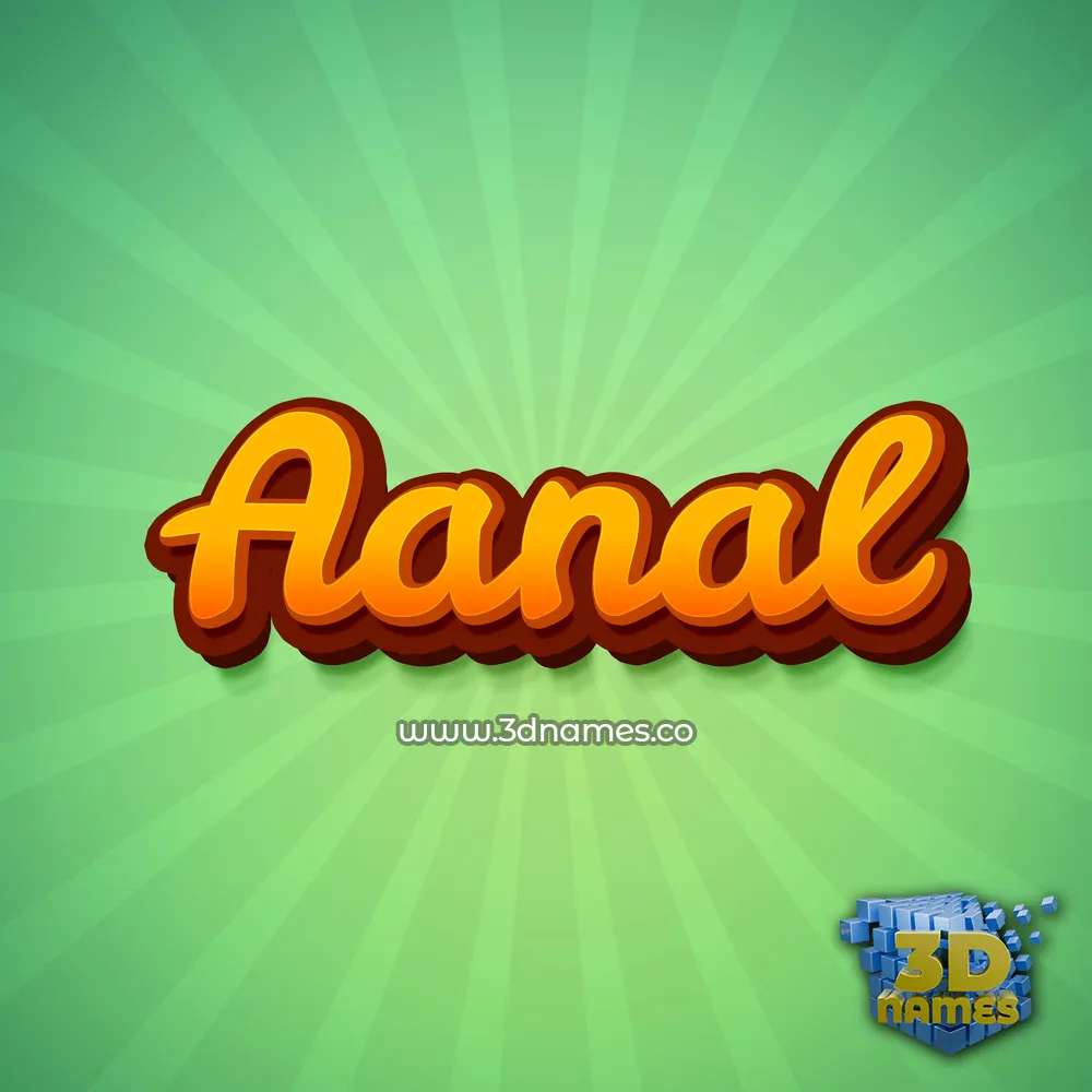 aanal in Green Rays style - 3D name wallpaper