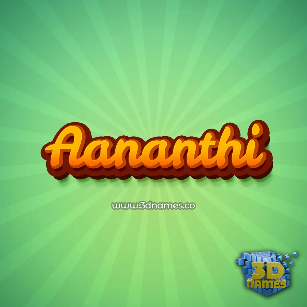 aananthi in Green Rays style - 3D name wallpaper