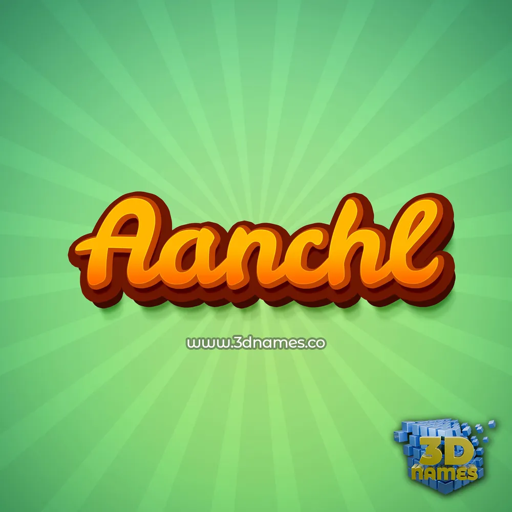 aanchl in Green Rays style - 3D name wallpaper