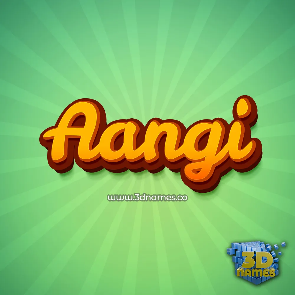 aangi in Green Rays style - 3D name wallpaper