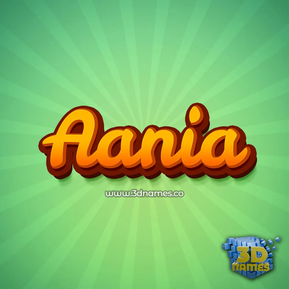 aania in Green Rays style - 3D name wallpaper