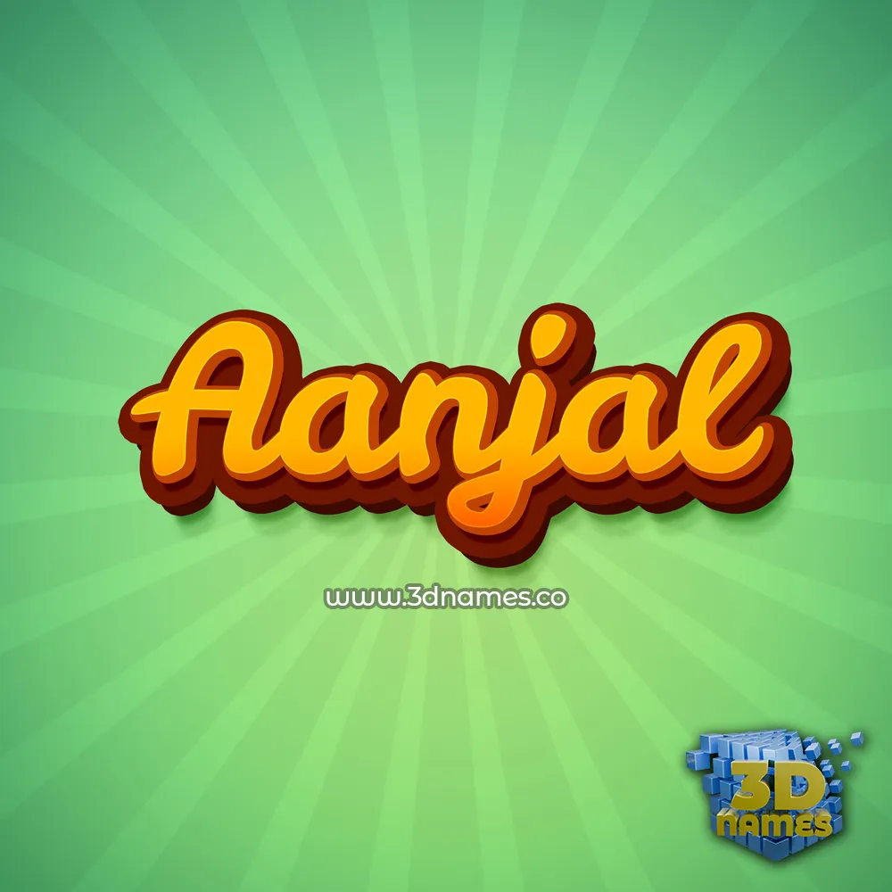 aanjal in Green Rays style - 3D name wallpaper