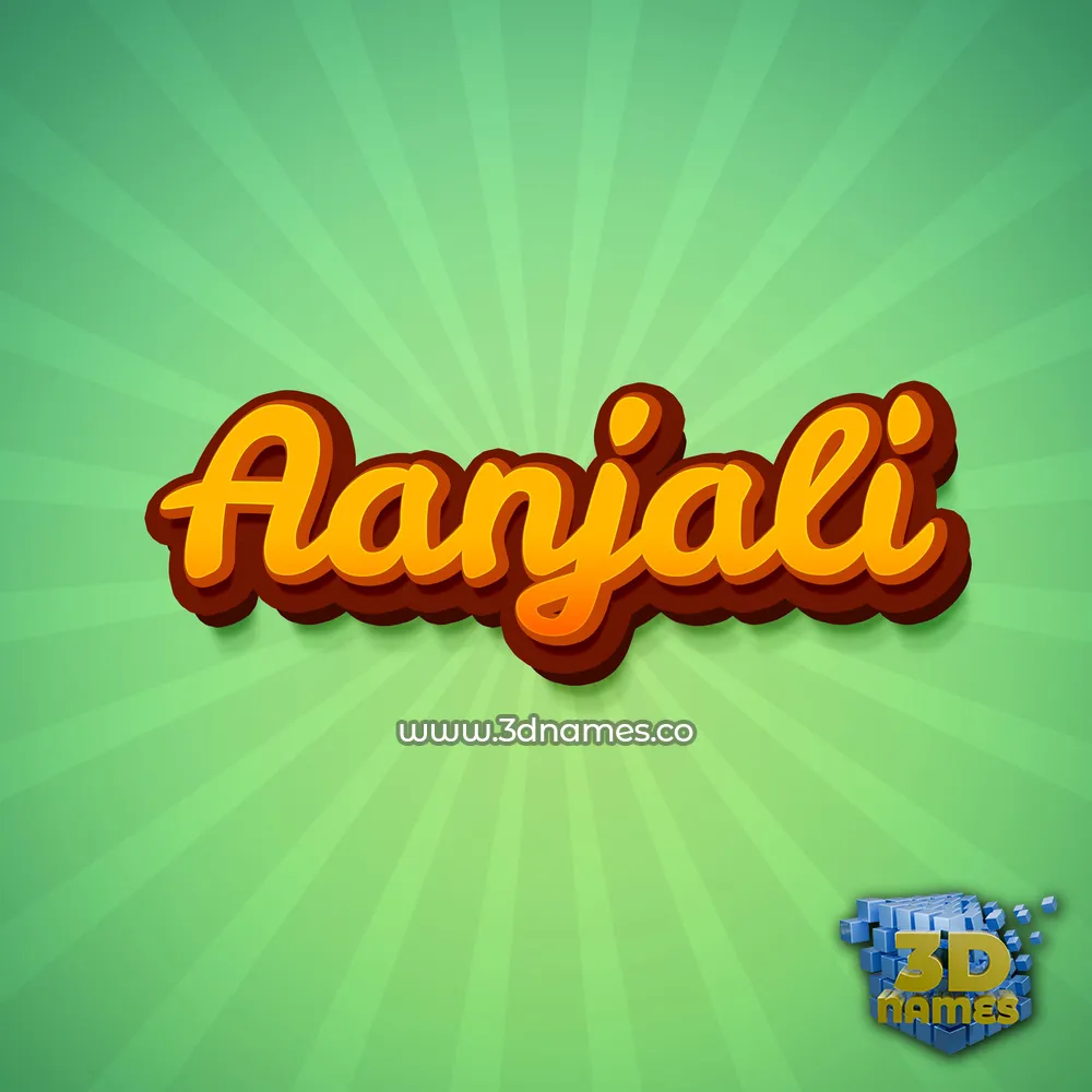 aanjali in Green Rays style - 3D name wallpaper