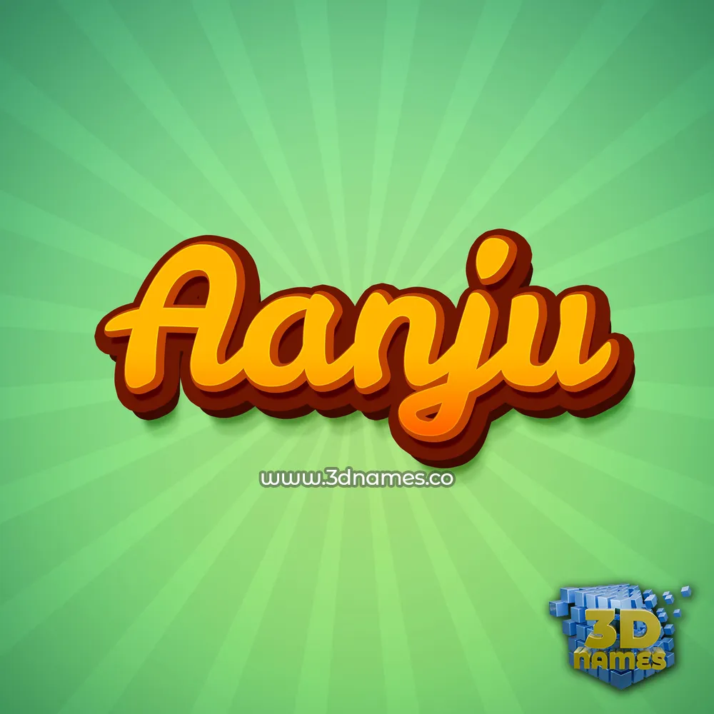 aanju in Green Rays style - 3D name wallpaper