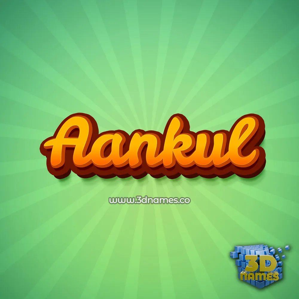 aankul in Green Rays style - 3D name wallpaper
