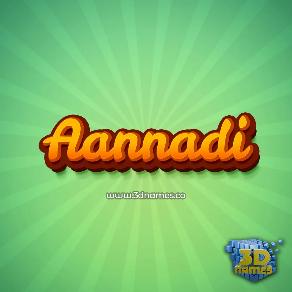 aannadi in Green Rays style - 3D name wallpaper