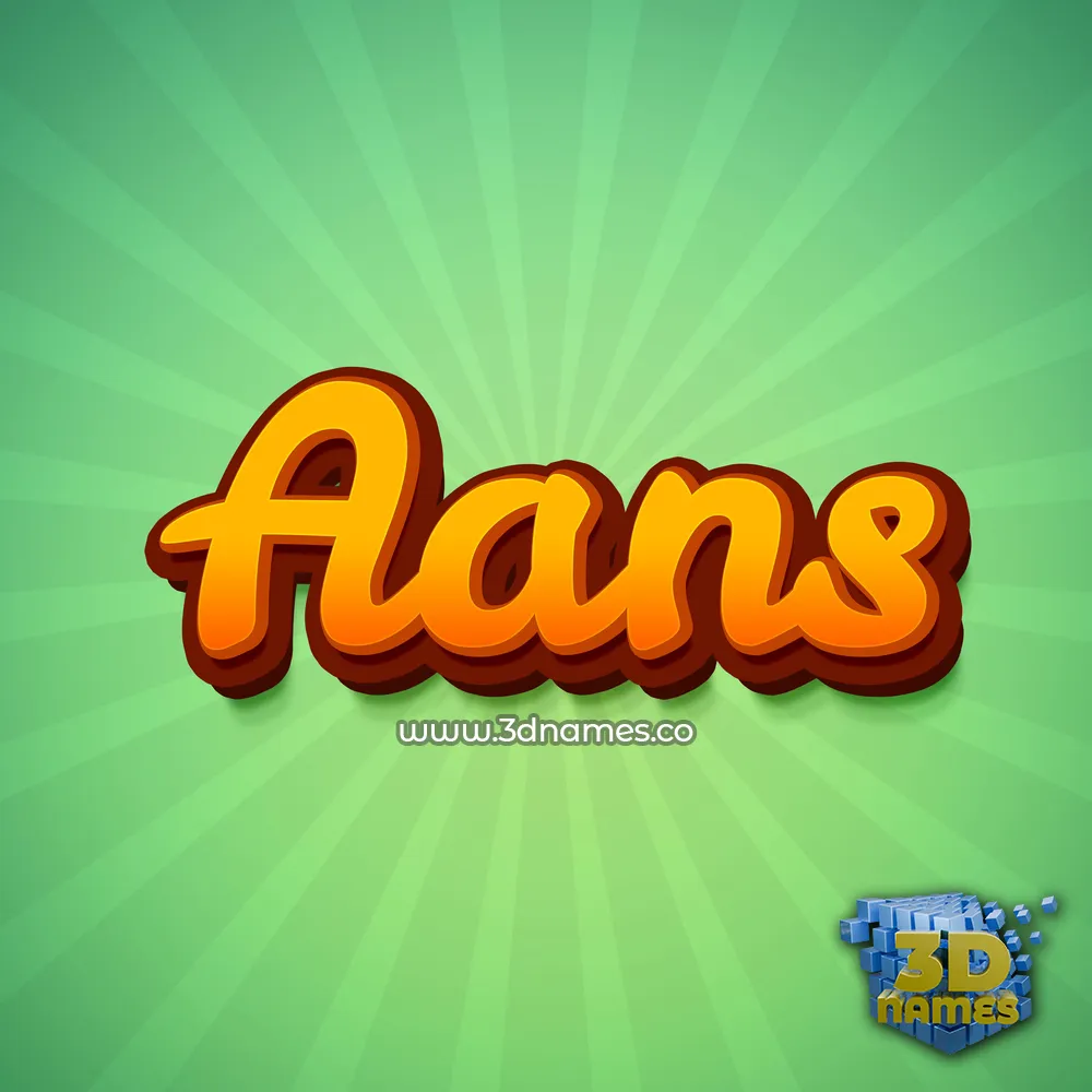 aans in Green Rays style - 3D name wallpaper