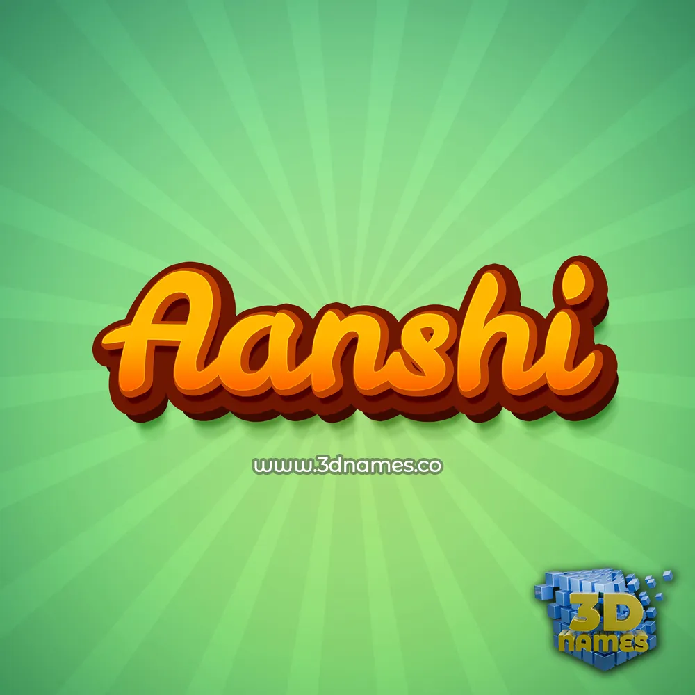 aanshi in Green Rays style - 3D name wallpaper