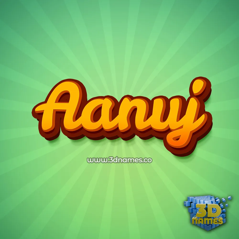 aanuj in Green Rays style - 3D name wallpaper