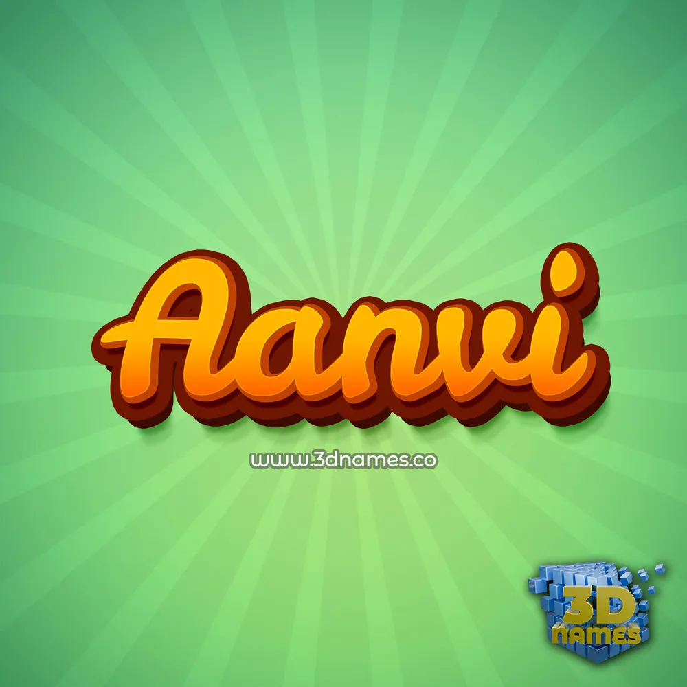aanvi in Green Rays style - 3D name wallpaper