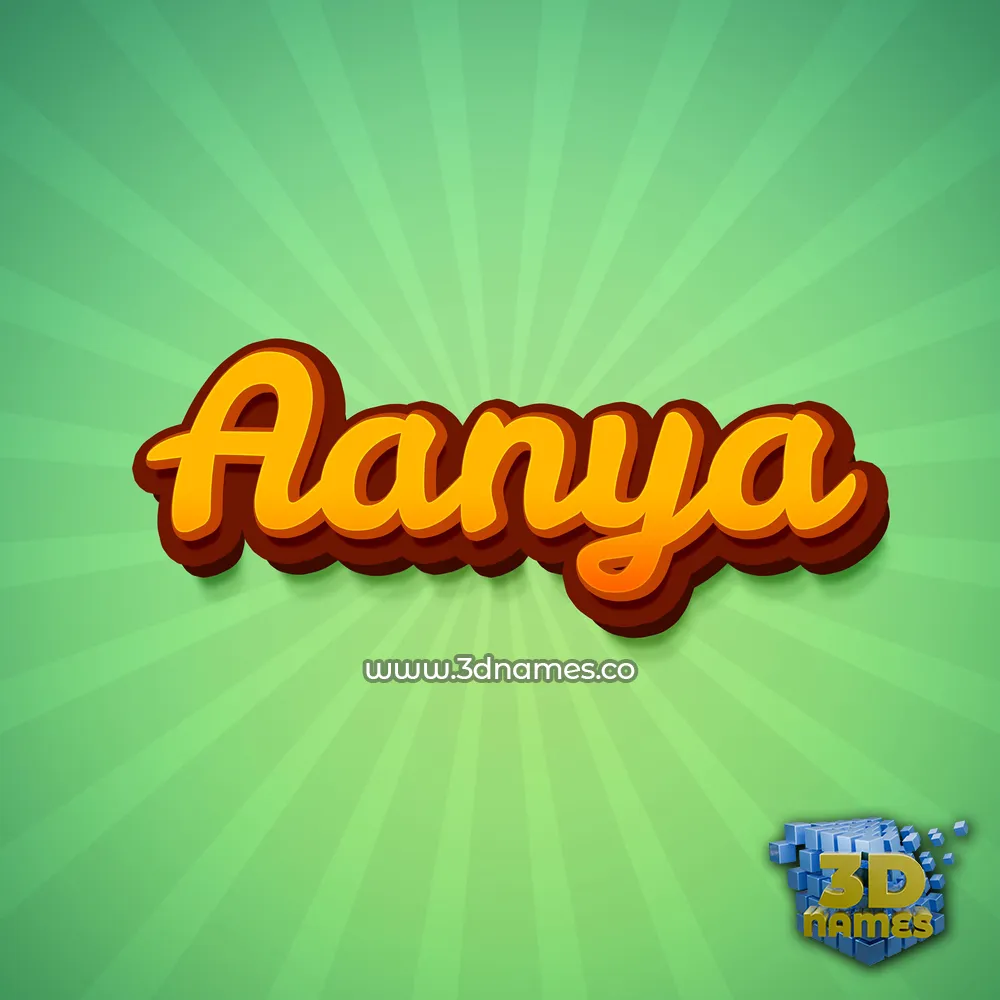 aanya in Green Rays style - 3D name wallpaper