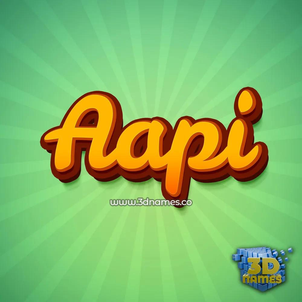 aapi in Green Rays style - 3D name wallpaper