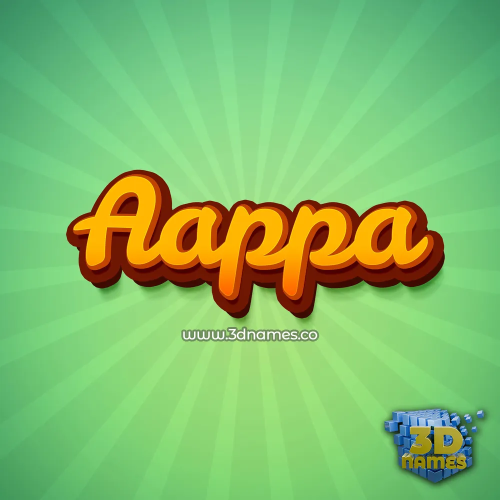 aappa in Green Rays style - 3D name wallpaper